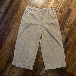 TOAST Beige Tan Cotton Corduroy Wide Leg Crop Pants UK 14/US 10 GUC